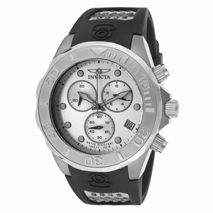 Invicta Pro Diver Quartz Chronograph Date Silver Dial Polyurethane Watch # 11469 (Men Watch)