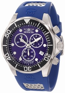 Invicta Pro Diver Quartz Chronograph Date Blue Polyurethane Watch # 11472 (Men Watch)