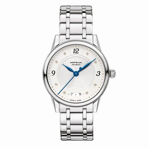 MontBlanc Silvery- White GuillochÃ© Automatic Watch #114733 (Unisex Watch)