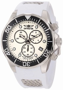 Invicta Pro Diver Quartz Chronograph Date White Polyurethane Watch # 11480 (Men Watch)