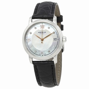MontBlanc White Mother Of Pearl Automatic Watch #114957 (Women Watch)