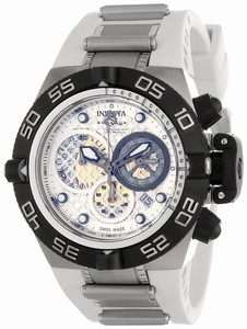Invicta Subaqua Quartz Chronograph Date White Polyurethane Watch # 11505 (Men Watch)
