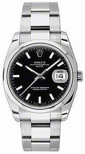 Rolex Swiss automatic Dial color Black Watch # 115200-BLKSDO (Men Watch)