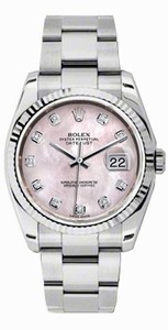 Rolex DateJust Automatic Pink Mother of Pearl Diamond Dial Stainless Steel Watch# 116234-PMPDO (Women Watch)