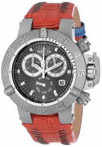 Invicta Subaqua Quartz Chronograph Day Date Red Leather Watch # 11626 (Women Watch)