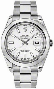 Rolex White Dial Stainless Steel Band Watch #116300 (Men Watch)