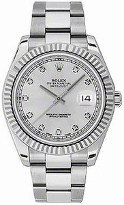 Rolex Swiss automatic Dial color silver-diamond Watch # 116334-SLVDFO (Men Watch)