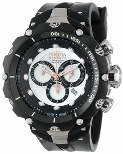 Invicta Quartz Chronograph Date Black Rubber Watch #11703 (Men Watch)