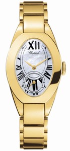 Chopard Quartz 18kt Yellow Gold Mother Of Pearl Dial 18kt Yellow Gold Band Watch #117228-0001 (Women Watch)