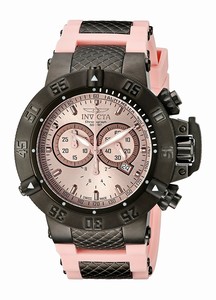 Invicta Pink Dial Stainless Steel Band Watch #11839 (Men Watch)