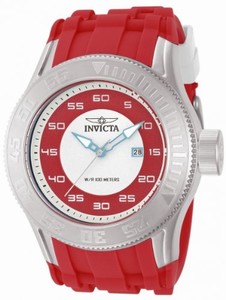 Invicta Red And White Quartz Watch #11940 (Men Watch)