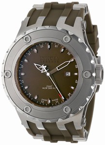 Invicta Subaqua Quartz GMT Date Green Rubber Watch # 12031 (Men Watch)
