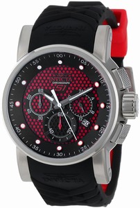 Invicta S1 Rally Quartz Chronograph Date Black Silicone Watch # 12137 (Men Watch)