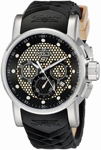Invicta S1 Rally Quartz Chronograph Date Black Silicone Watch # 12140 (Men Watch)