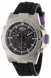 Invicta Pro Diver Quartz Chronograph Date Black Polyurethane Watch # 12154 (Men Watch)