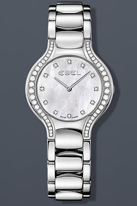 Ebel Quartz Mother of Pearl Dial Diamond Stainless Steel Watch #1215855 (Women Watch)