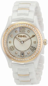 Ebel Swiss Quartz Silver galvanic dial with applied indexes and diamond markers Watch #1216116 (Women Watch)
