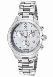 Ebel Quartz Chronograph Diamond Hour Markers Date Stainless Steel Watch # 1216177 (Women Watch)