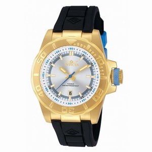 Invicta Black Dial Uni-directional Rotating Gold-tone Band Watch #12163 (Men Watch)