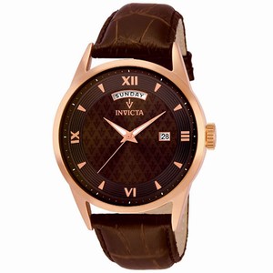 Invicta Black Dial Fixed Rose Gold-tone Band Watch #12247 (Men Watch)