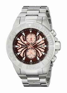 Invicta Brown Dial Stainless Steel Band Watch #12302 (Men Watch)