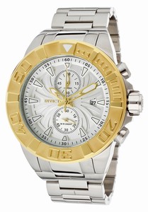 Invicta Pro Diver Quartz Chronograph Date Gold Tone Bezel Stainless Steel Watch # 12307 (Men Watch)