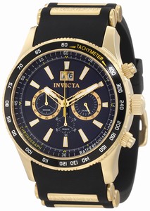 Invicta Aviator Quartz Chronograph Date Black Polyurethane Watch # 1237 (Men Watch)