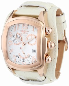 Invicta Lupah Quartz Chronograph Date White Leather Watch # 12381 (Men Watch)