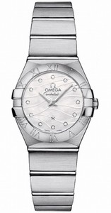 Omega Constellation Quartz White Mother of Pearl Diamond Dial Stainless Steel Watch# 123.10.24.60.55.003 (Women Watch)