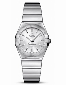 Omega 27mm Constellation Polished Quartz Silver Dial Stainless Steel Case With Stainless Steel Bracelet Watch #123.10.27.60.02.002 (Women Watch)
