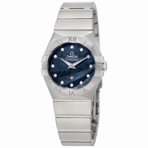 Omega Blue Lacquered Quartz Watch #123.10.27.60.53.001 (Women Watch)