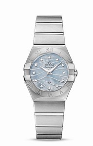Omega Constellation Quartz Blue Mother of Pearl Diamond Dial Stainless Steel Watch# 123.10.27.60.57.001 (Women Watch)