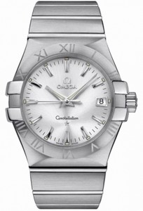 Omega 35mm Quartz Silver Dial Stainless Steel Case With Stainless Steel Bracelet Watch #123.10.35.60.02.001 (Men Watch)
