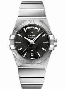Omega 38mm Automatic Co-Axial Chronometer Black Dial Stainless Steel Case With Stainless Steel Bracelet Watch #123.10.38.22.01.001 (Men Watch)