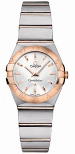 Silver Dial Rose Gold Case With Rose Gold And Stainless Steel Bracelet