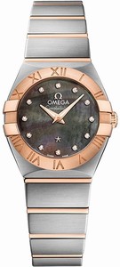 Omega Tahiti-mother-of-pearl-grey-diamonds Dial Stainless-steel-rose-gold Band Watch #123.20.24.60.57.005 (Men Watch)