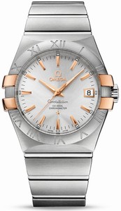 Omega Constellation Co-Axial Automatic Chronometer Date 18k Rose Gold and Stainless Steel Case Stainless Steel Bracelet Watch# 123.20.35.20.02.003 (Men Watch)