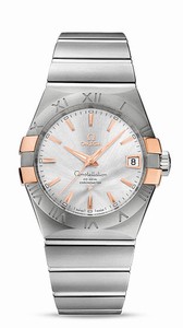 Omega Constellation Co-Axial Automatic Chronometer Date 18k Rose Gold and Stainless Steel Case Stainless Steel Bracelet (38mm) Watch# 123.20.38.21.02.004 (Men Watch)