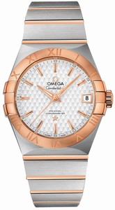 Omega Constellation Co-Axial Chronometer Analog 18k Rose Gold and Stainless Steel Watch #123.20.38.21.02.008 (Men Watch)