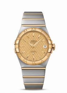 Omega Constellation Co-Axial Chronometer 18k Yellow Gold Bezel Stainless Steel and 18k Yellow Gold Bracelet Watch #123.20.38.21.08.002 (Men Watch)