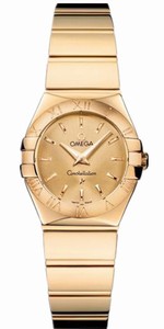 Omega Constellation Quartz 18ct Yellow Gold 24mm Watch # 123.50.24.60.08.002 (Women Watch)