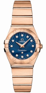 Omega Constellation Quartz Diamond Hour Indexes Dial 18k Rose Gold Watch# 123.50.24.60.53.001 (Women Watch)