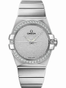 Omega 38mm Automatic Constellation Jewellery White Gold Dial And Case, Diamonds With White Gold Bracelet Watch #123.55.38.20.99.001 (Men Watch)