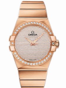 Omega 38mm Automatic Constellation Jewellery Red Gold Dial And Case, Diamonds With Red Gold Bracelet Watch #123.55.38.20.99.004 (Men Watch)