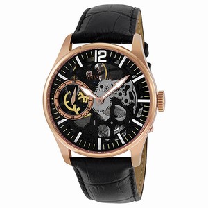 Invicta Vintage Mechanical Hand Wind Analog Skeletonized Dial Leather Strap Watch # 12408 (Men Watch)