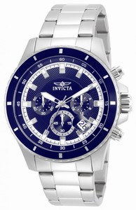 Invicta Pro Diver Quartz Chronograph Date Blue Dial Stainless Steel Watch # 12455 (Men Watch)