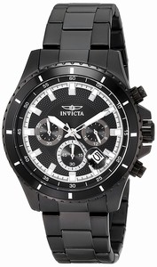 Invicta Black Dial Stainless Steel Band Watch #12458 (Men Watch)