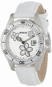 Invicta Angel Quartz Analog Date White Leather Watch # 12512 (Women Watch)