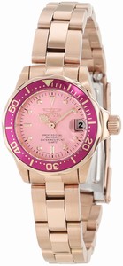 Invicta Pale Pink Dial Luminous Watch #12529 (Women Watch)