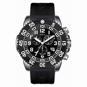 Invicta Pro Diver Quartz Chronograph Day Date Black Polyurethane Watch #12530 (Men Watch)